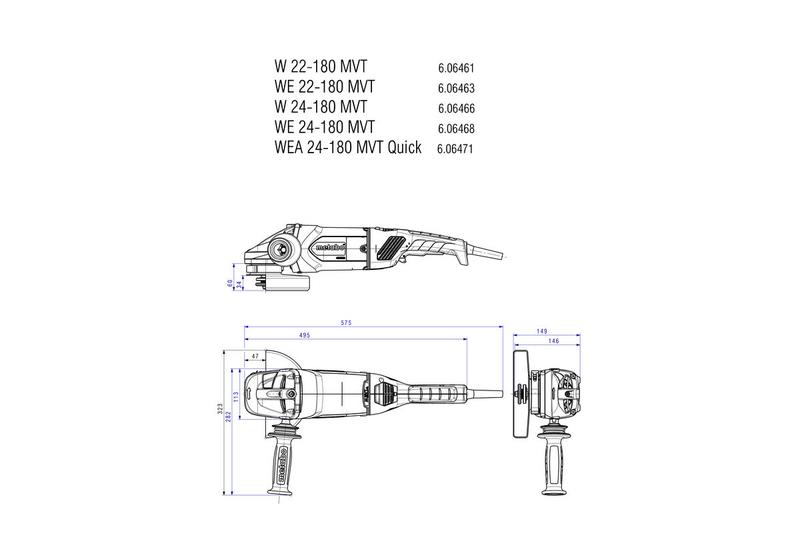 Кутова шліфувальна машина Metabo WEPBA 24-180 MVT Quick (606480000)