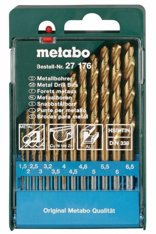 Набір свердел Metabo HSS-TiN, DIN 338 (627176000)