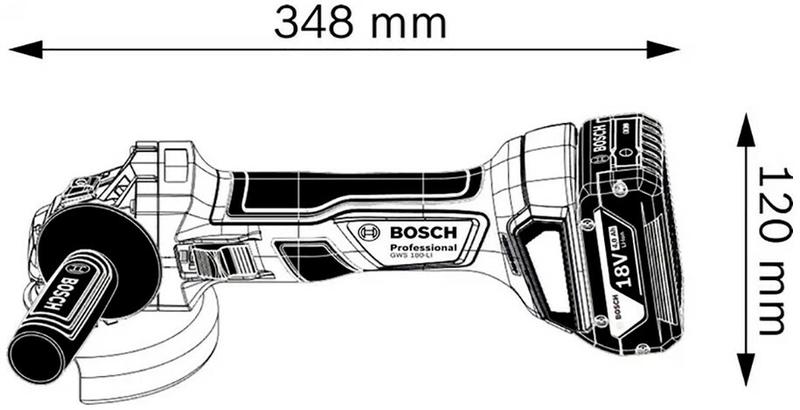 Акумуляторна кутова шліфувальна машина Bosch GWS 180-Li (06019H9025)