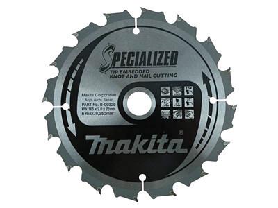 Пильний диск Makita Specialized по дереву з цвяхами 185x15.88мм 16T (B-09335)