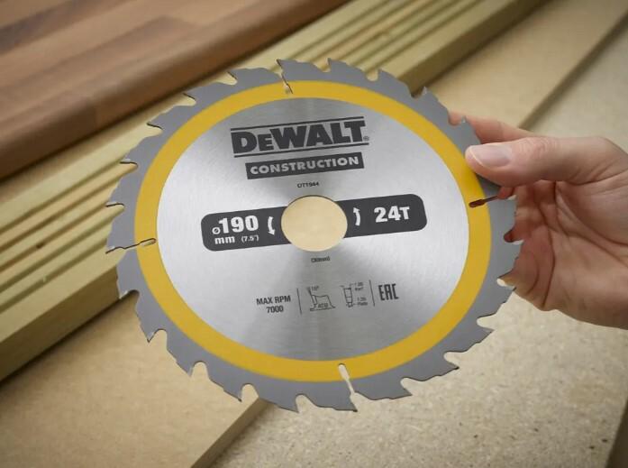Диск пильний DeWALT CONSTRUCTION DT1944, 190х30 мм, 24z