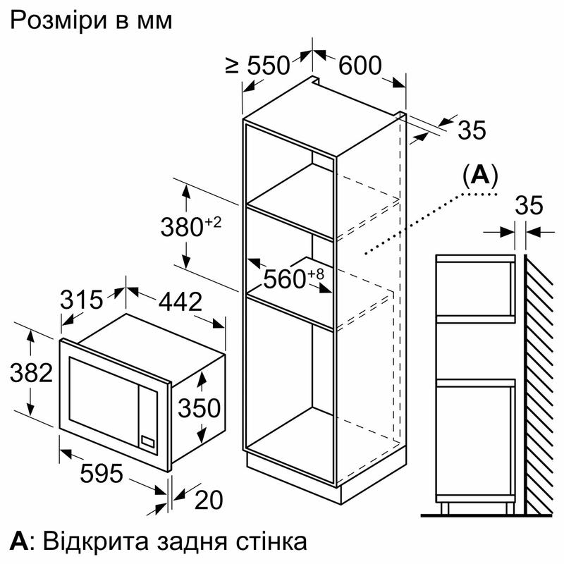 Мікрохвильова піч вбудована Bosch BFL623MC3