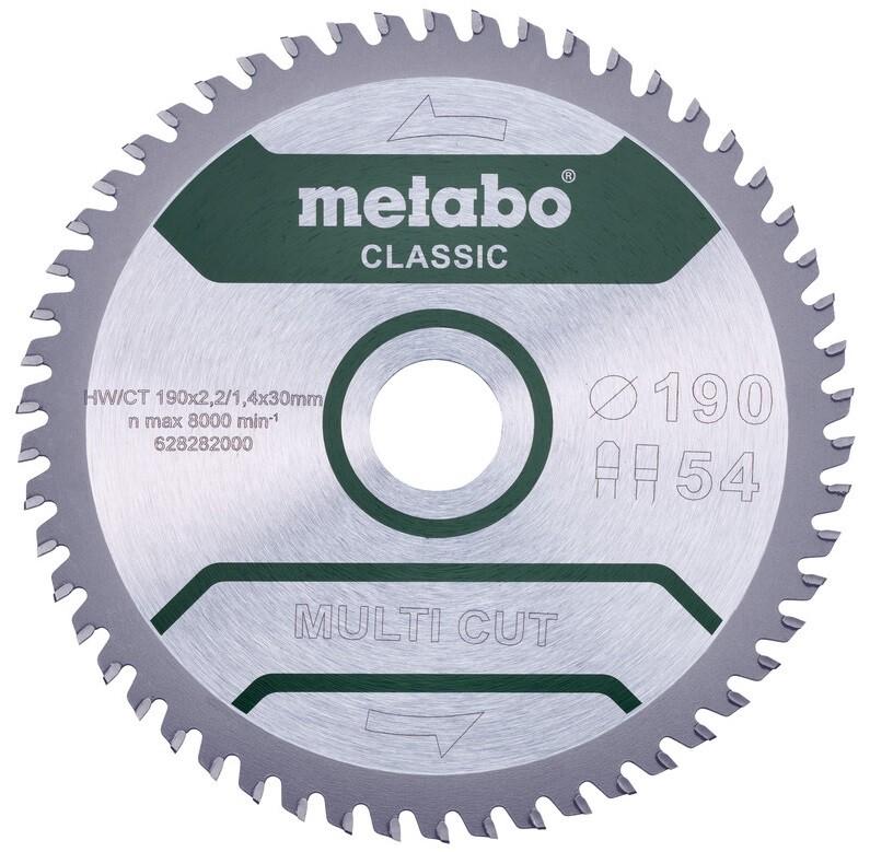 Пильний диск Metabo MultiCutClassic 190x30 54 FZ/TZ 5 град. (628282000)