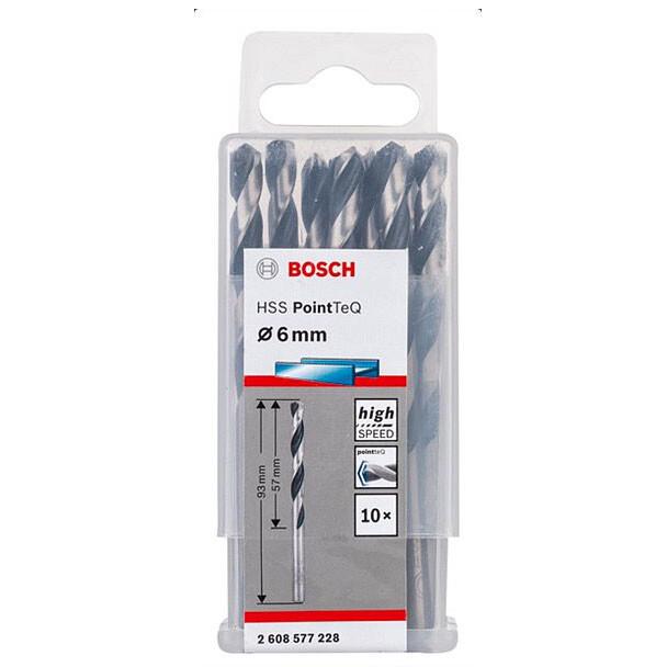 Набір свердел Bosch 10 HSS PointTeQ, 6 мм, 10 шт (2608577228)