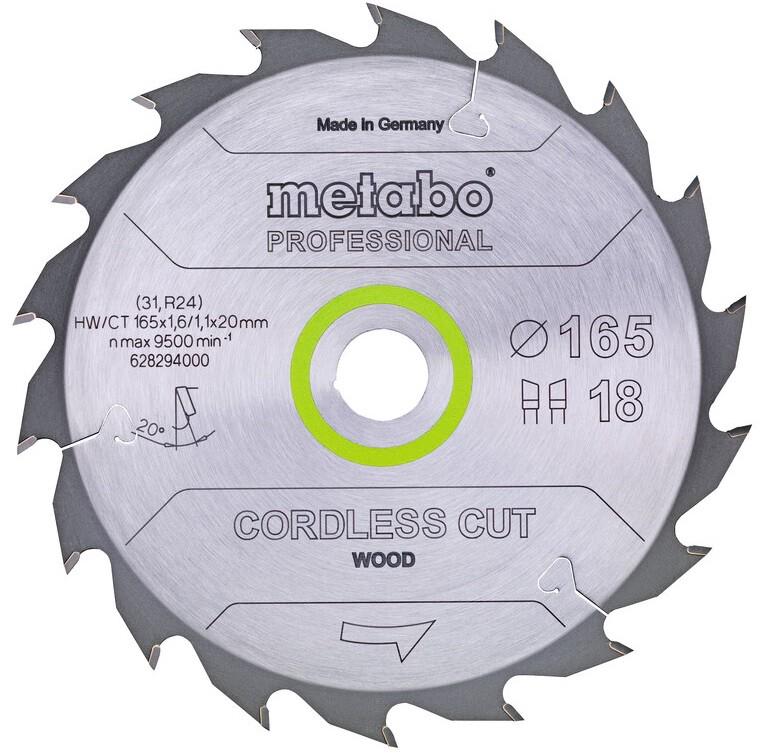 Пильний диск Metabo CordlessCutProf 165x20 36WZ 15 град. (628295000)