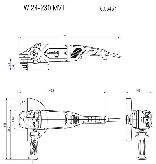 Кутова шліфувальна машина Metabo W 24-230 (606467000)