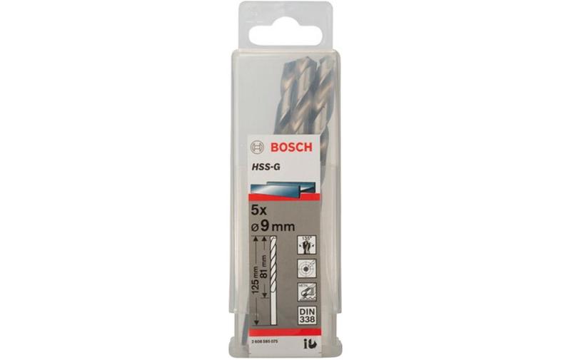 Набір свердел Bosch HSS-G 9мм (2608595075) 5 шт