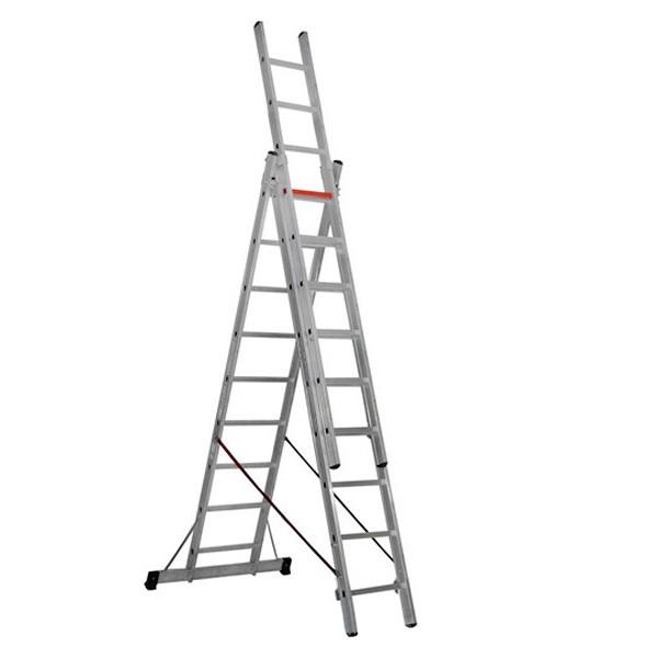 Трьохсекційна драбина VIRASTAR Triomax Pro 3x9 ступенів TS199