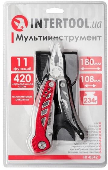 Мультиінструмент Intertool 180 мм, 11в1 (HT-0542)