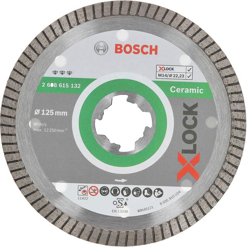 Алмазний диск Bosch X-LOCK Best for Ceramic Extraclean Turbo 125x22.23x1.4x7 мм (2608615132)