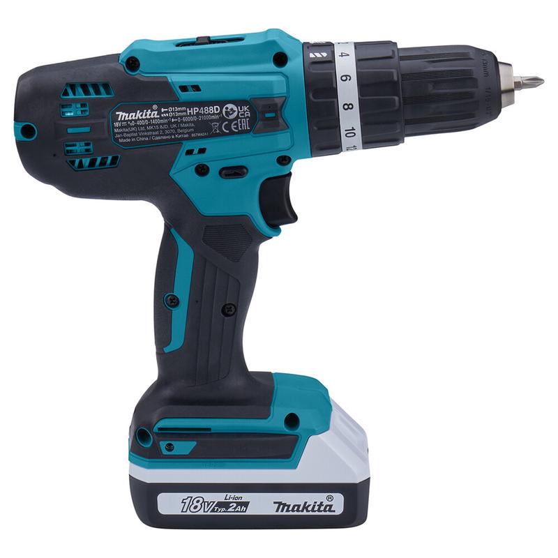 Акумуляторний ударний дриль-шурупокрут Makita HP488D002
