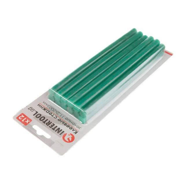 Комплект зелених клейових стрижнів Intertool RT-1057