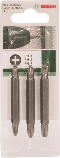 Двосторонні біти Bosch Standard PH 1/2/3, 3 шт. (2609255961)