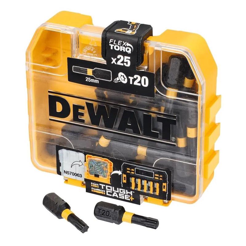 Набір біт DeWALT EXTREME FLEXTORQ, Torx, 25 мм, 25 шт, кейс (DT70558T)