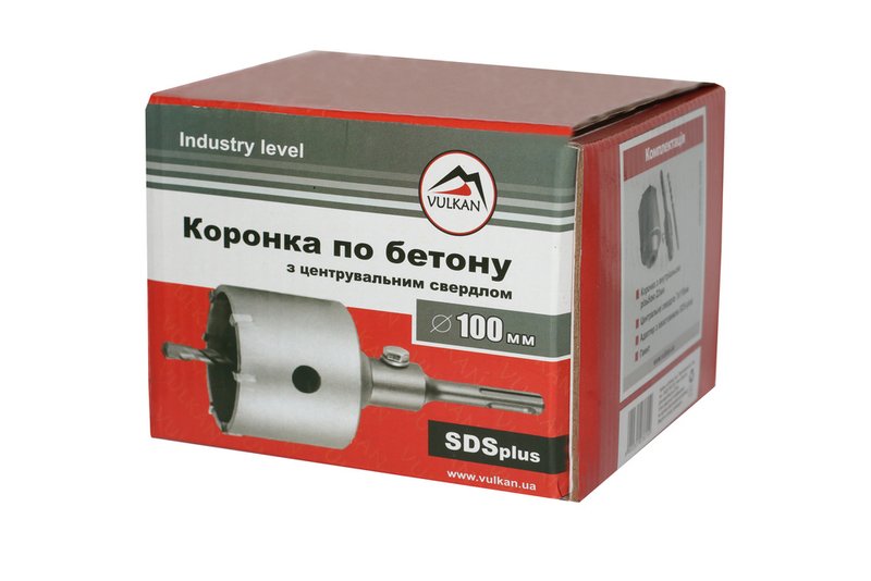 Коронка по бетону Vulkan 100 мм з адаптером SDS+ 7170