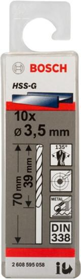Набір свердел Bosch HSS-G 3.5мм (2608595058) 10 шт
