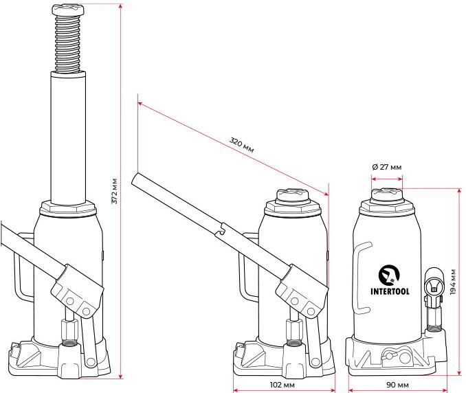 Домкрат INTERTOOL GT0052