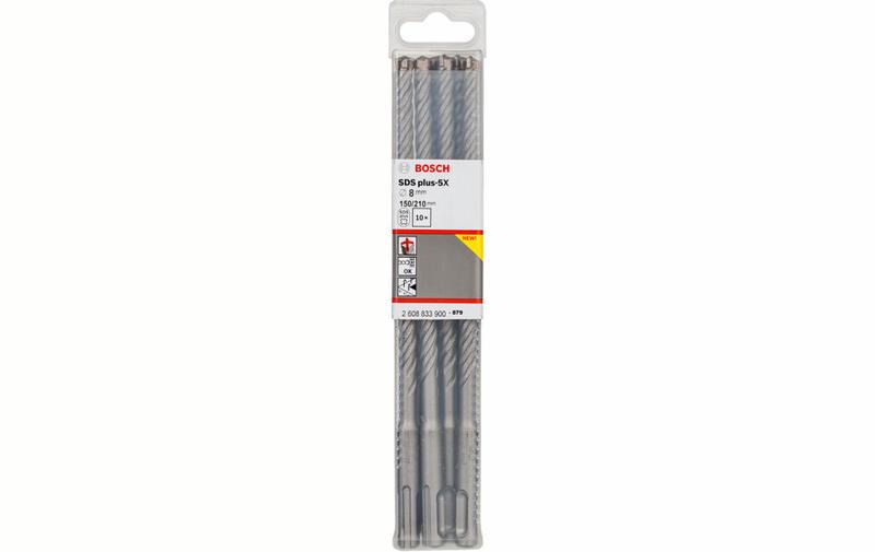 Набір бурів Bosch SDS plus-5X 8x150x210 мм, 10 шт (2608833900)