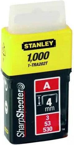 Скоби STANLEY, тип "А", 4 мм,1000 шт (1-TRA202T)