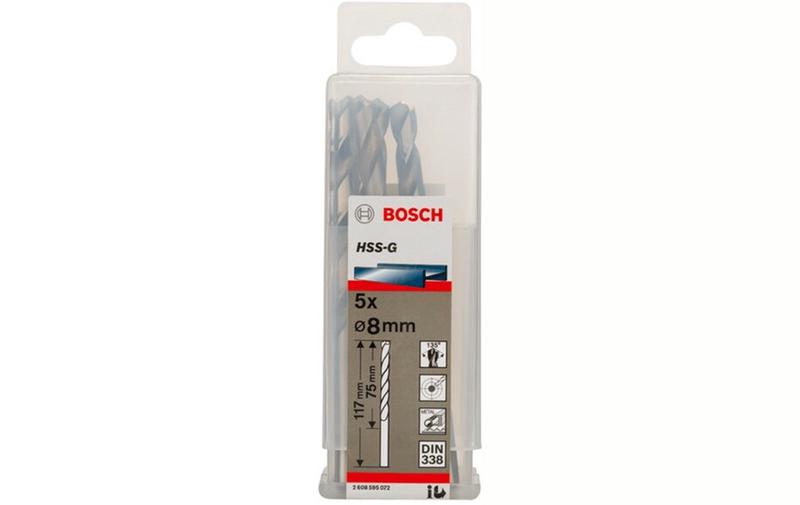Набір свердел Bosch HSS-G 8мм (2608595072) 5 шт