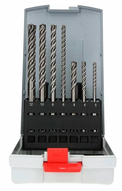 Бур по армованому бетону Bosch SDS plus-7X 5,6,8x115 мм, 8,10,12x165 мм, 7 шт (2607017502)