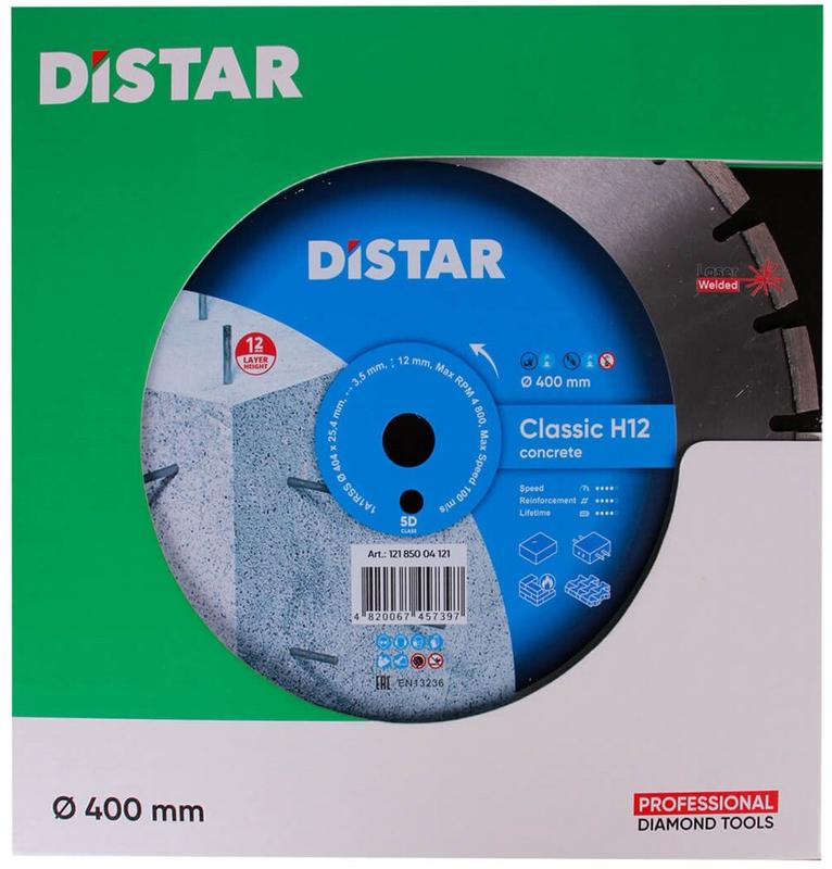 Алмазний диск Distar 1A1RSS/C1-W 404x3,5/2,5x12x25,4-24 F4 Classic H12 (12185004121)
