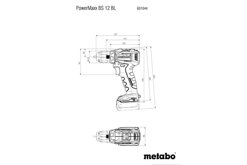 Акумуляторний дриль-шуруповерт Metabo PowerMaxx SB 12 BL, без АКБ и ЗП (601046850)