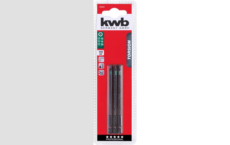 Набір торсіонних біт KWB Torx T10/T15/T20 100 мм 3 шт (123341)