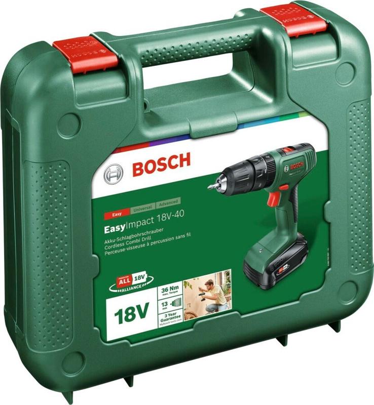 Акумуляторний ударний дриль-шурупокрут Bosch EasyImpact 18V-40 (06039D8102)