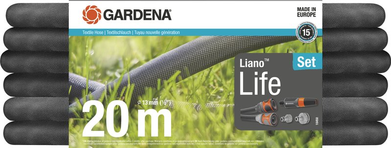 Текстильний шланг Gardena Liano Life Set 13 мм (1/2"), 20 м (18450-20)