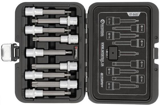 Набір біт Intertool STORM TORX 1/2 "T20-T60, 100 мм" S2 (ET-8401)