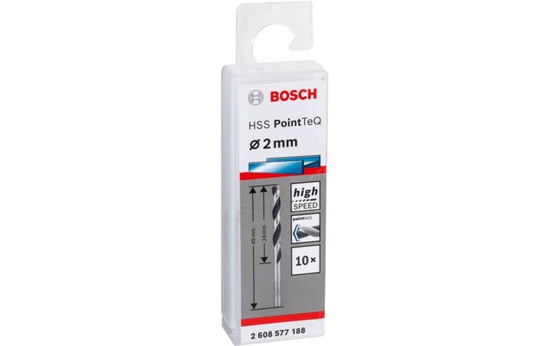 Свердло Bosch 10 HSS PointTeQ 2 мм, 10 шт (2608577188)