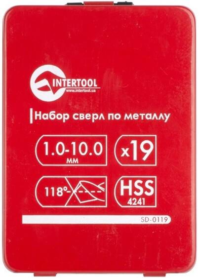 Набір свердел по металу Intertool HSS 19 шт (1.0-10.0) полірована сталь (SD-0119)