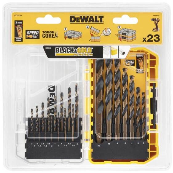 Набір свердел по металу DeWALT Black   Gold HSS-G DT70729, 23 шт, кейс