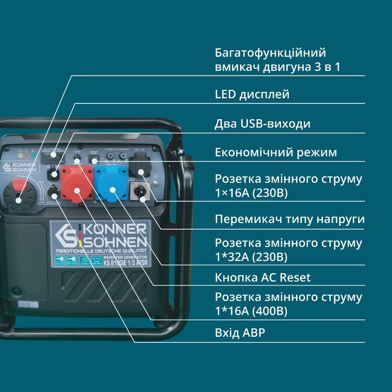 Інверторний генератор KS 8100iE 1/3 ATSR