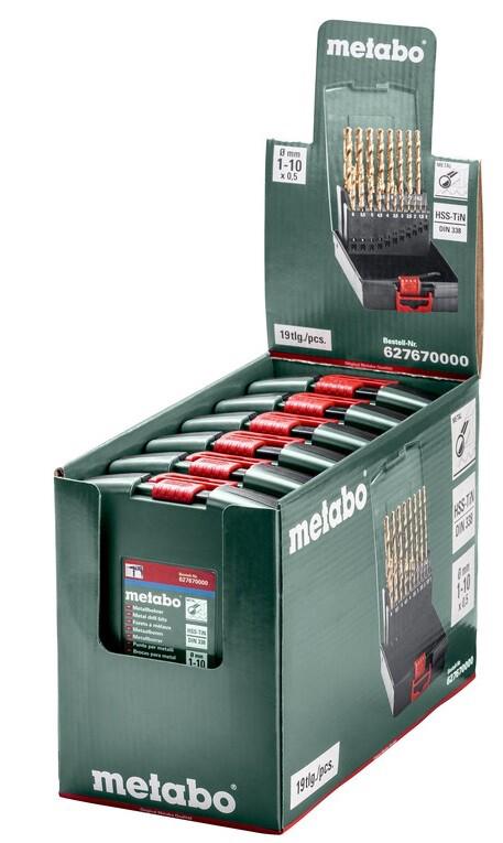 Набір свердел Metabo HSS-TiN SP 19 штук (627670000)