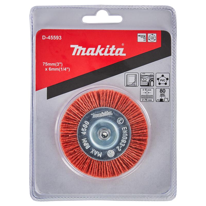 Нейлонова конічна щітка Makita для грубої очистки 75x6 мм (D-45593)