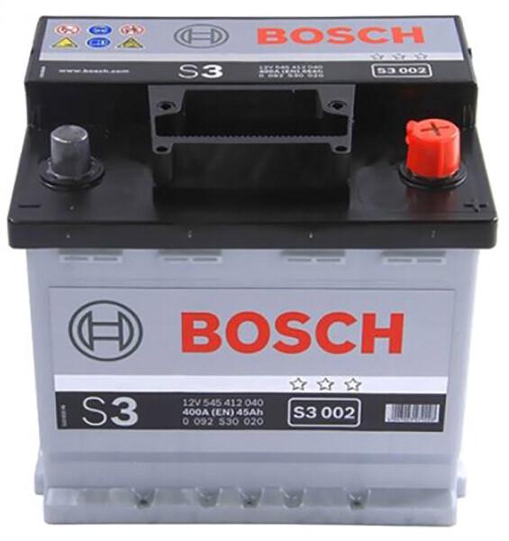 Автомобільний акумулятор Bosch S3 12В, 45 Аг, 400 A (0092S30020)