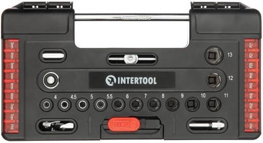 Набір отверточних насадок і головок з трещеткой Intertool STORM 57 од (VT-3657)