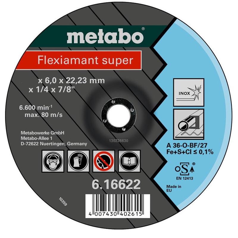 Круг зачисний Metabo Flexiamant super Premium A 36-O 115x6x22.2 мм (616739000)
