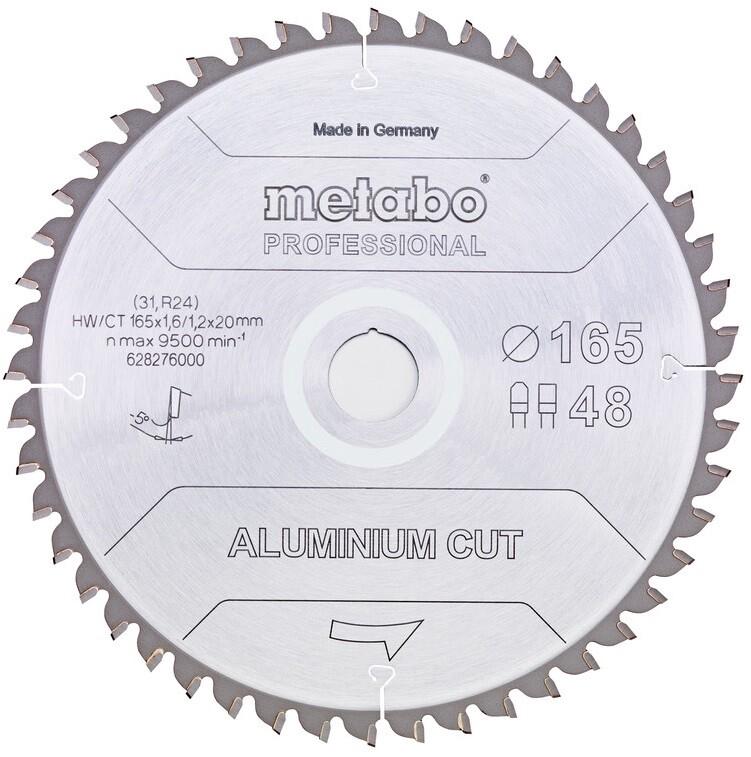 Пильний диск Metabo Aluminium cut HW/CT 160х1.6/1.2x20, Z48 FZ/TZ 5 град. (628288000)