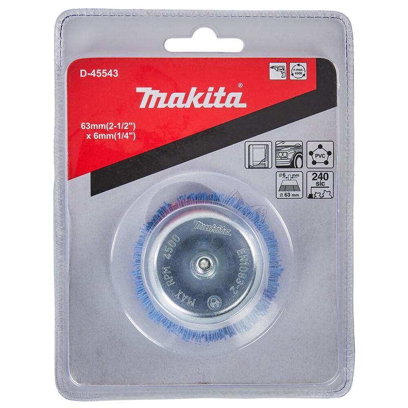 Нейлонова чашкова щітка Makita для кінцевої обробки 63x6 мм (D-45543)
