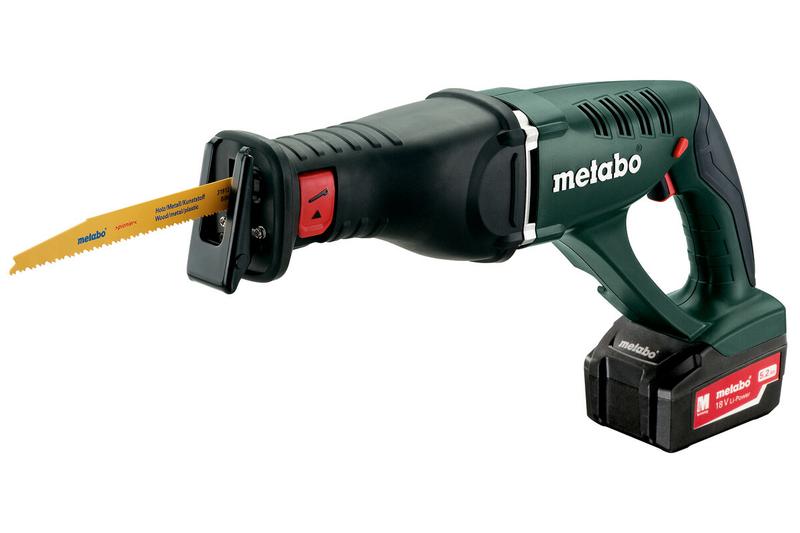 Акумуляторна шабельна пила Metabo ASE 18 LTX (2xLi-PowerExtreme 5.2Аг) (кейс)