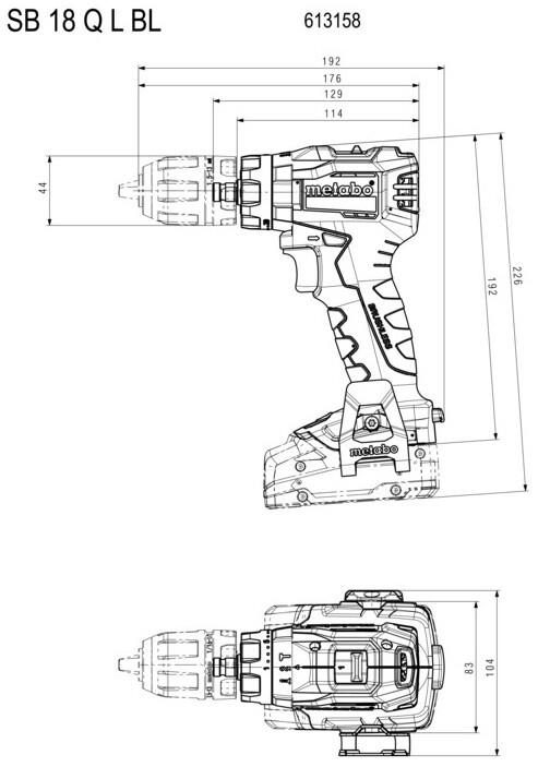 Акумуляторний ударний дриль-шурупокрут Metabo SB 18 L BL Q (613158840) (без АКБ та ЗП)