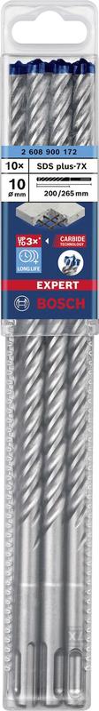 Бур Bosch EXPERT SDS-Plus-7X, 10x200x265 мм, 10 шт. (2608900172)