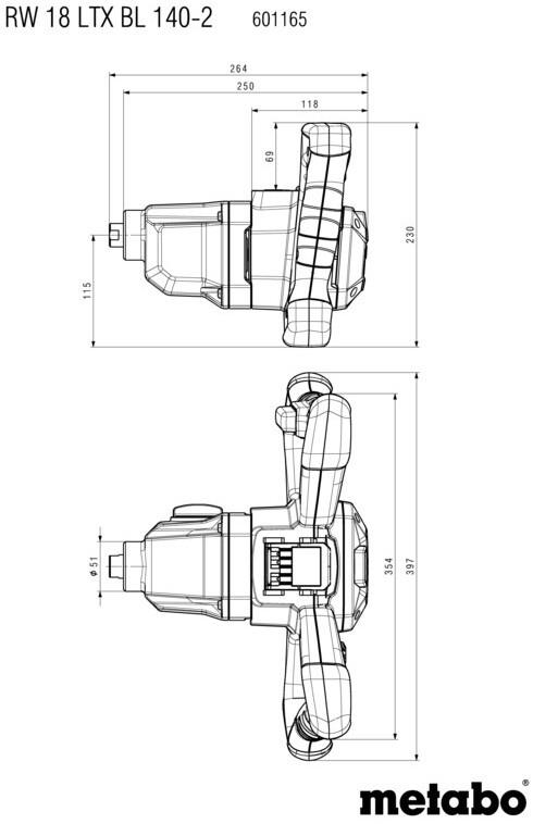 Акумуляторний міксер Metabo RW 18 LTX BL 140-2 (601165850) (без АКБ та ЗП)