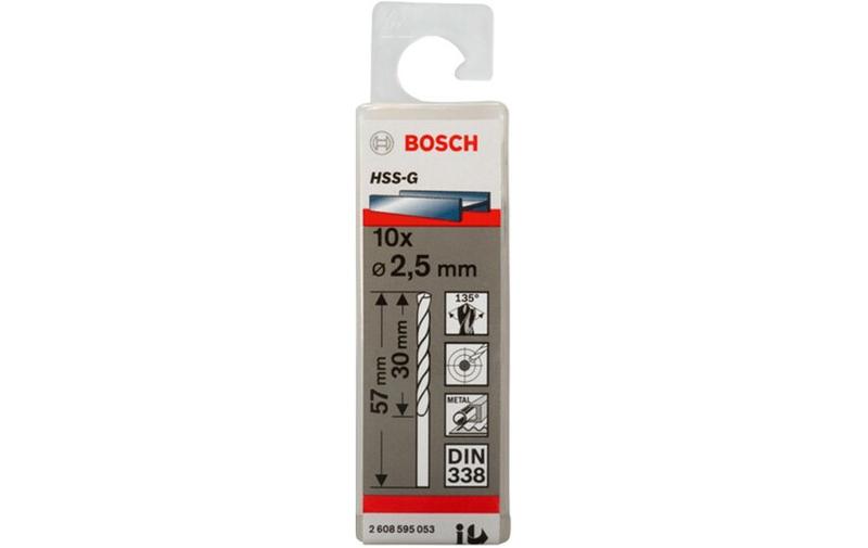 Набір свердел Bosch HSS-G 2.5мм (2608595053) 10 шт