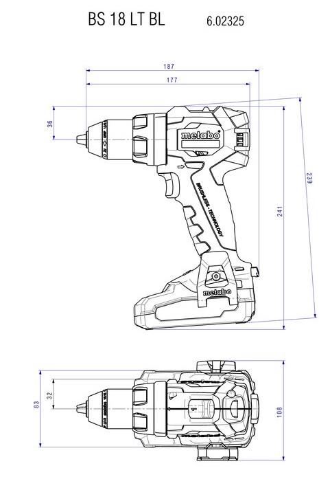Акумуляторний шурупокрут Metabo BS 18 LT BL LiHD 2x4.0 Ah (602325800)