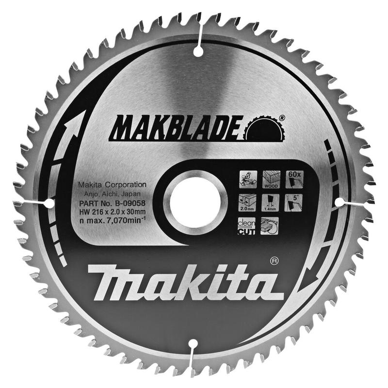 Пильний диск Makita MAKBlade по дереву 216x30 60T (B-09058)