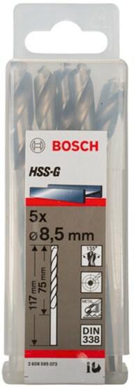Набір свердел Bosch HSS-G 8.5мм (2608595073) 5 шт